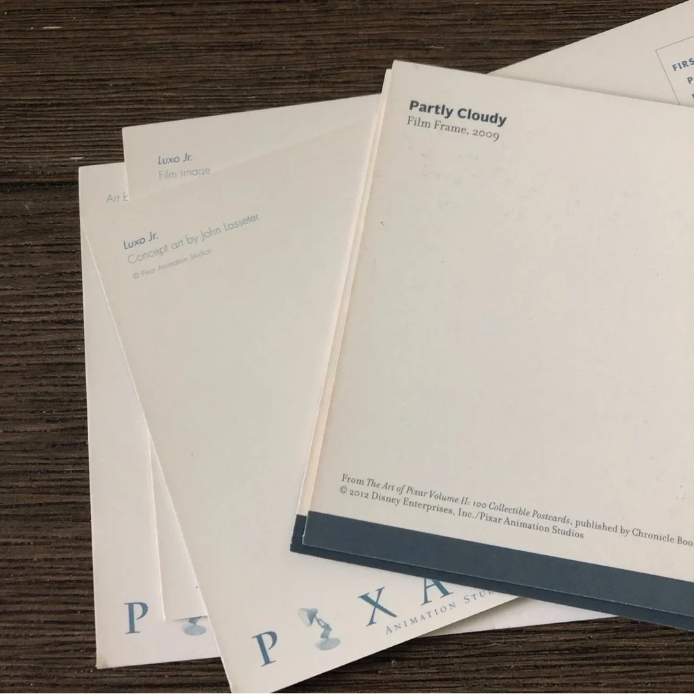 Disney Pixar Shorts Postcards: Luxo Jr. & Partly Cloudy 5 pack
